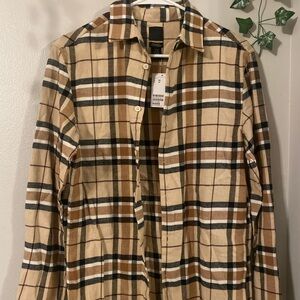Flannel plaid long sleeve shirt XS